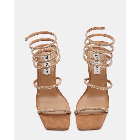 STEVE MADDEN Runway Rhinestone Lucite Wedges Sandals Sz 7.5 NEW New in box - Picture 4 of 4